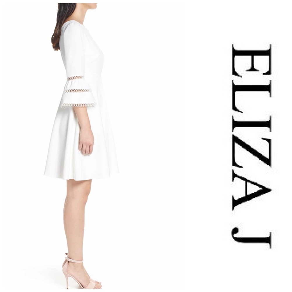 Eliza J Bateau-Neck Fit And Flare Dress - Picture 2 of 3